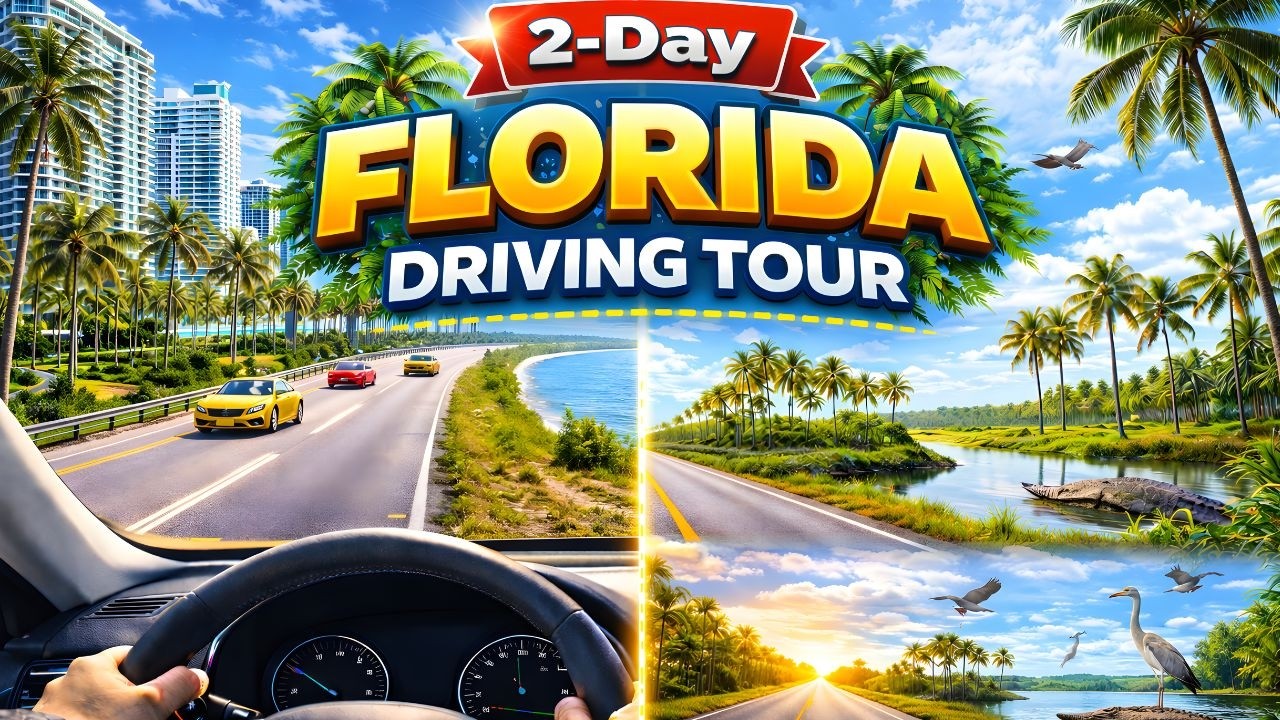 This Relaxing Florida Drive Will Calm Your Mind 🌞 Miami Skyline, Everglades Nature and Endless