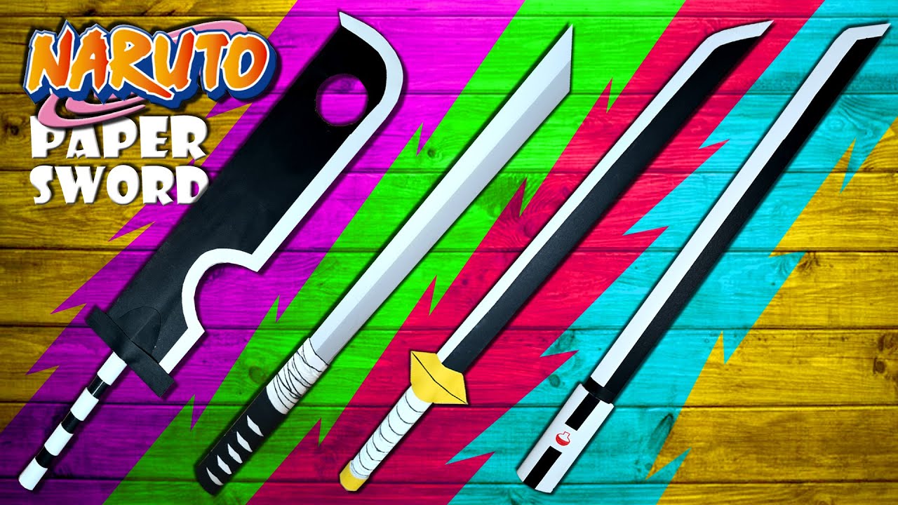 4 Naruto Schwerter selber machen Ninja Schwert basteln aus Papier - paper ninja sword DIY [4K]
