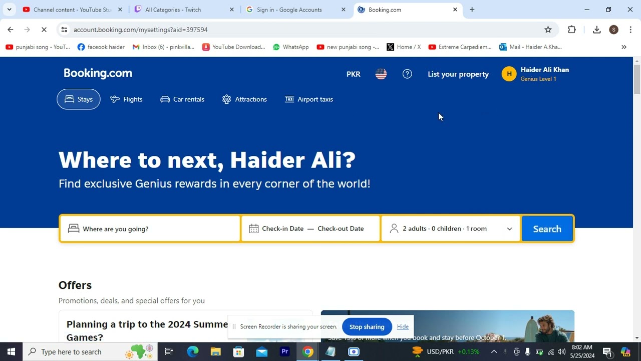 how to add a debit or credit card to BOOKING.COM?