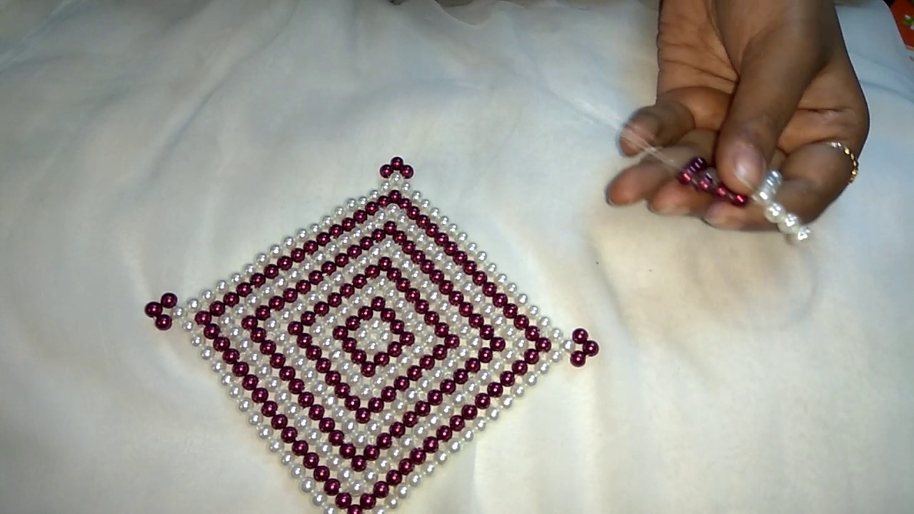 How to make pearl beaded Coaster and table mat