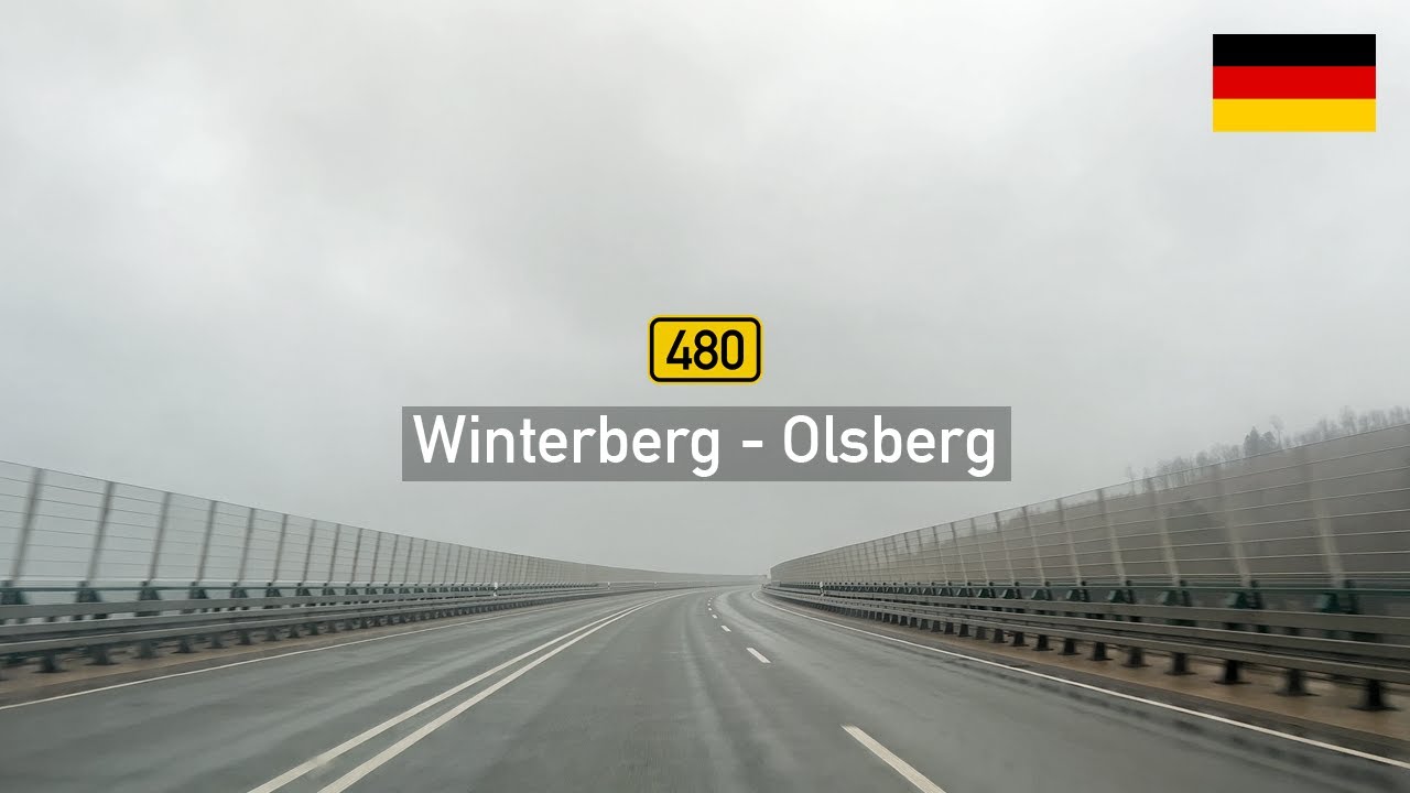 Driving in Germany: Bundesstraße B480 from Winterberg to Olsberg (A46)