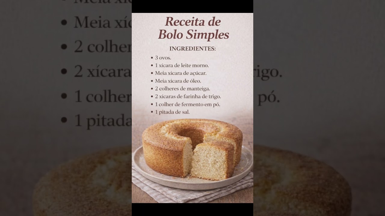 🍰 RECEITA DE BOLO SIMPLES 