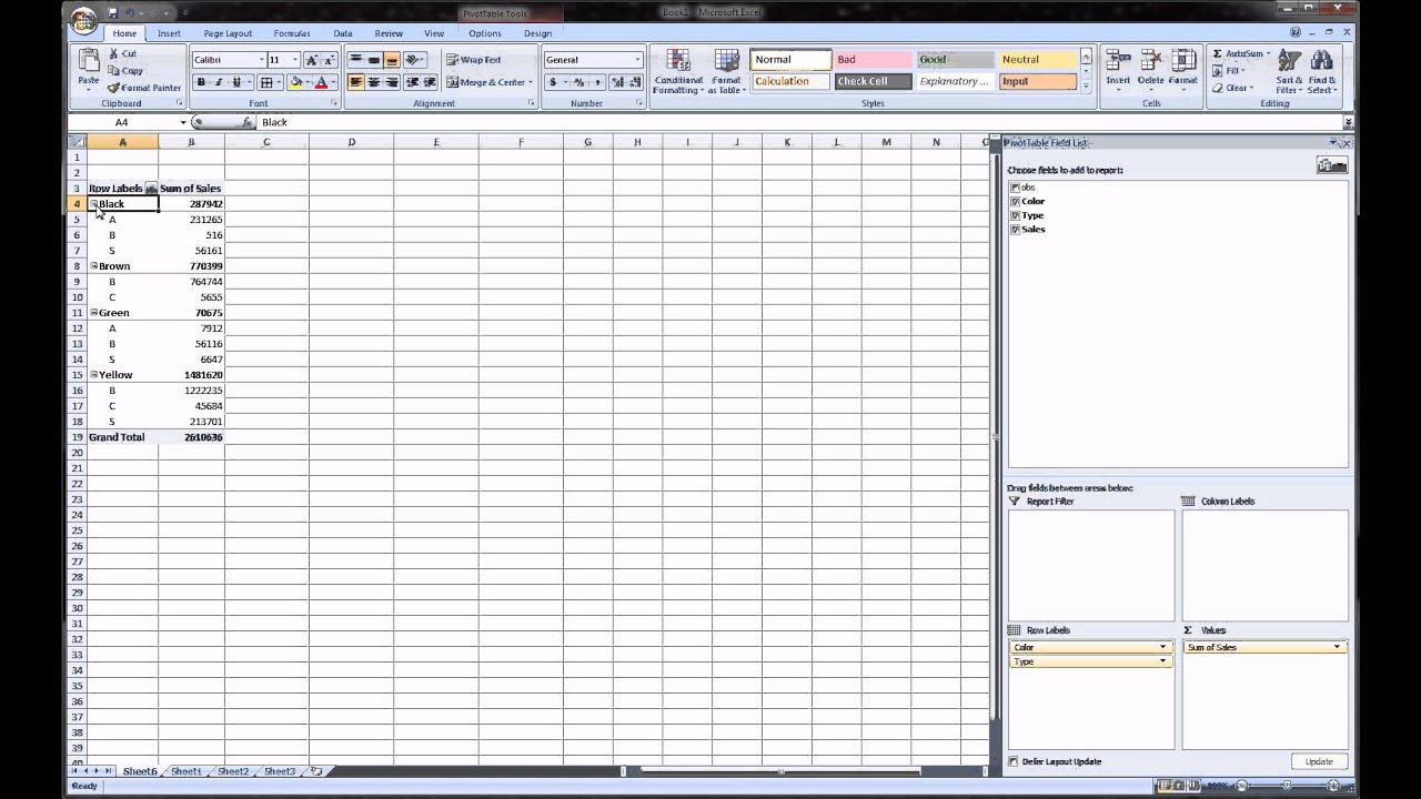 Excel Pivot Table