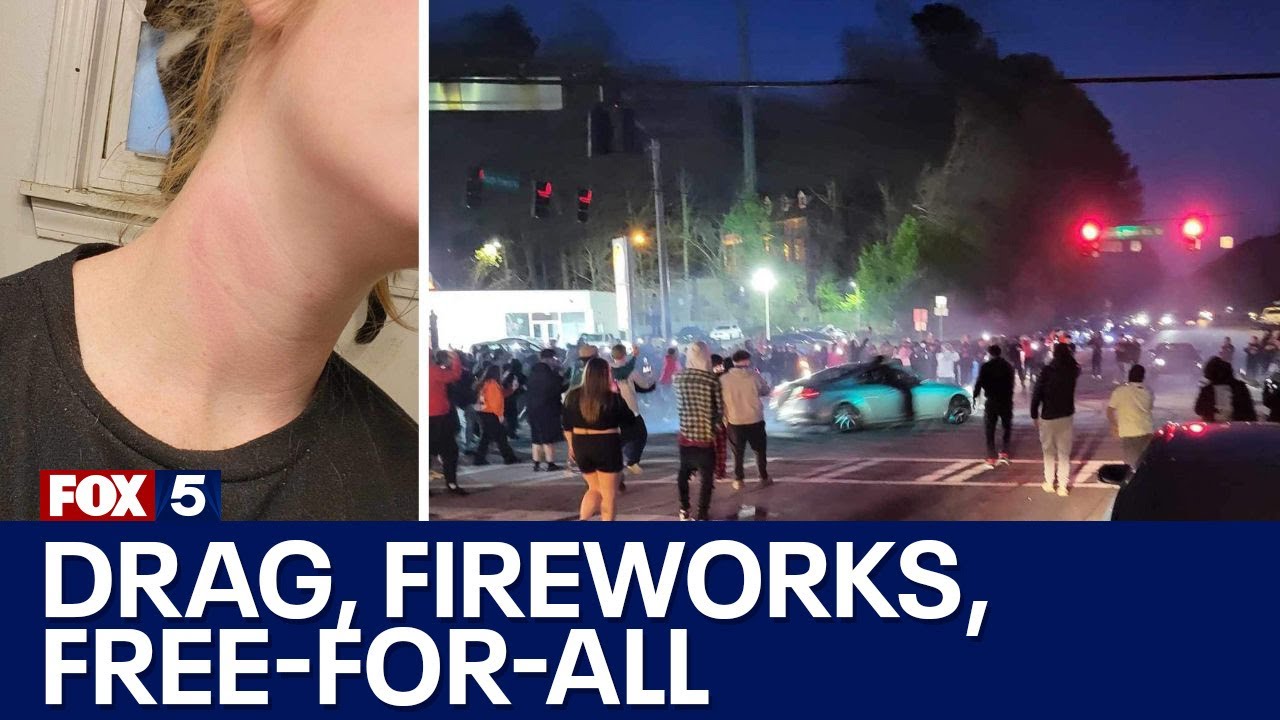 Woman hit with firecracker in illegal Georgia street race | FOX 5 News