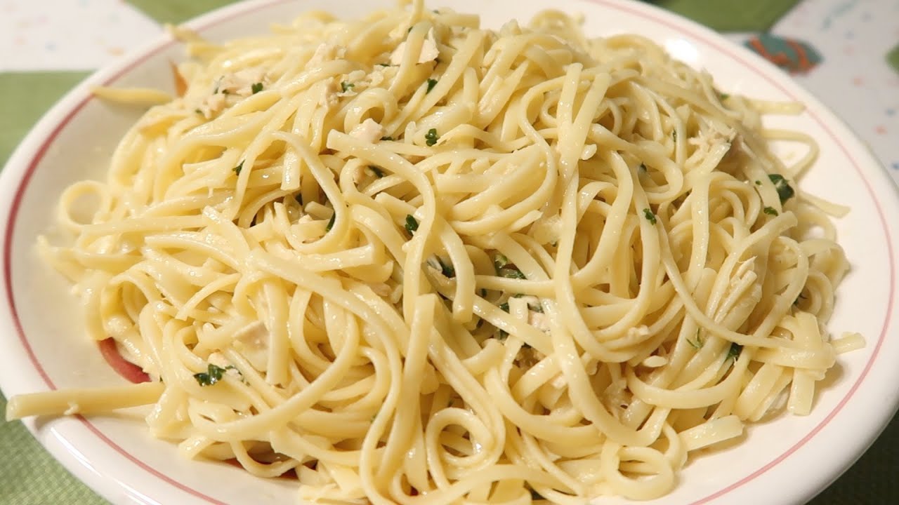 Linguine And Tuna Sauce Recipe - Great Depression Cooking - $1 Meal - Italian Food Pasta