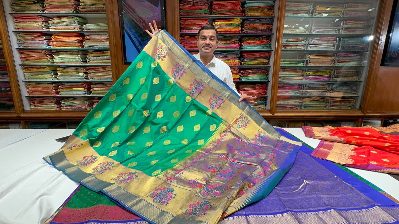 CLEARANCE SALE🥳🚨 50% OFF on Chickpet Wholesale Pure Kanjivaram Silk Sarees. Courier Available.
