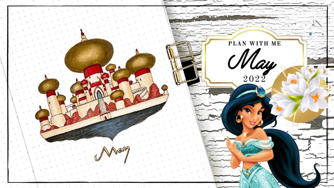 May 2022 Bullet Journal Plan With Me - Jasmine Theme