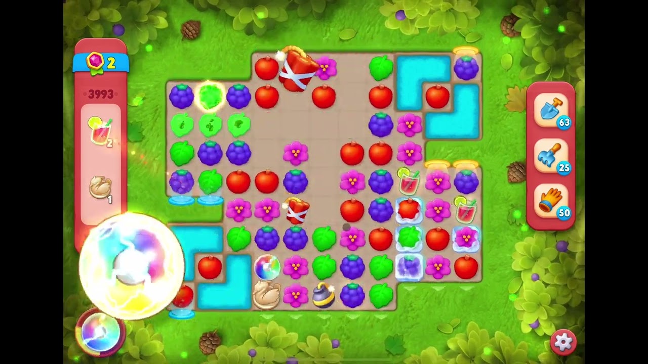 GardenScapes Level 3993 no boosters (16 moves)