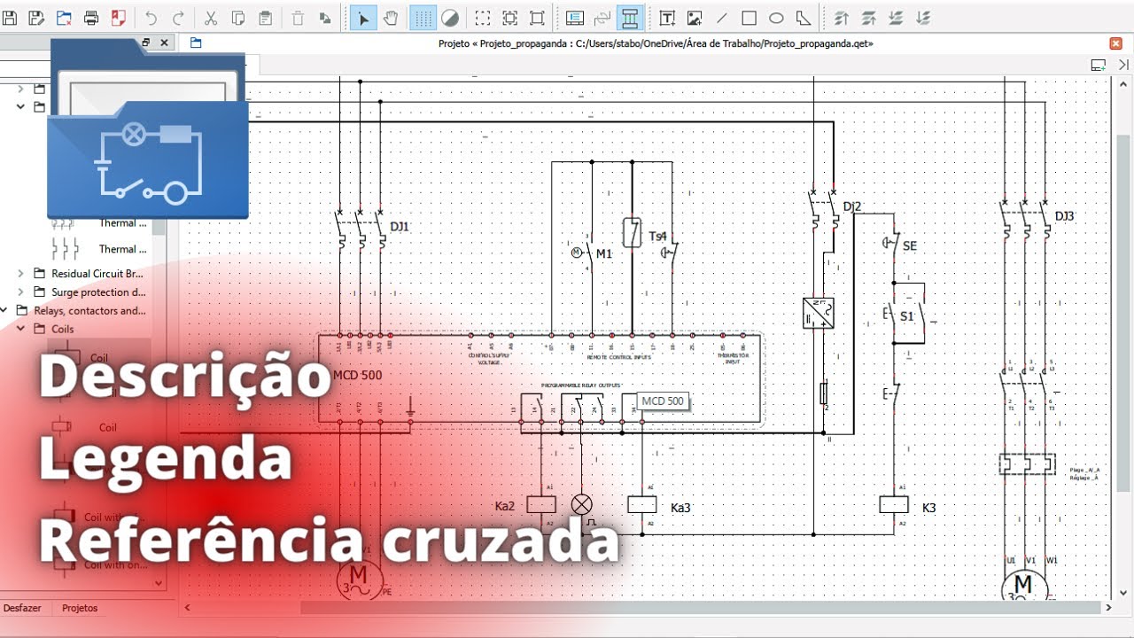 Qeletrotech, criando as referências cruzadas dos componentes no projeto.