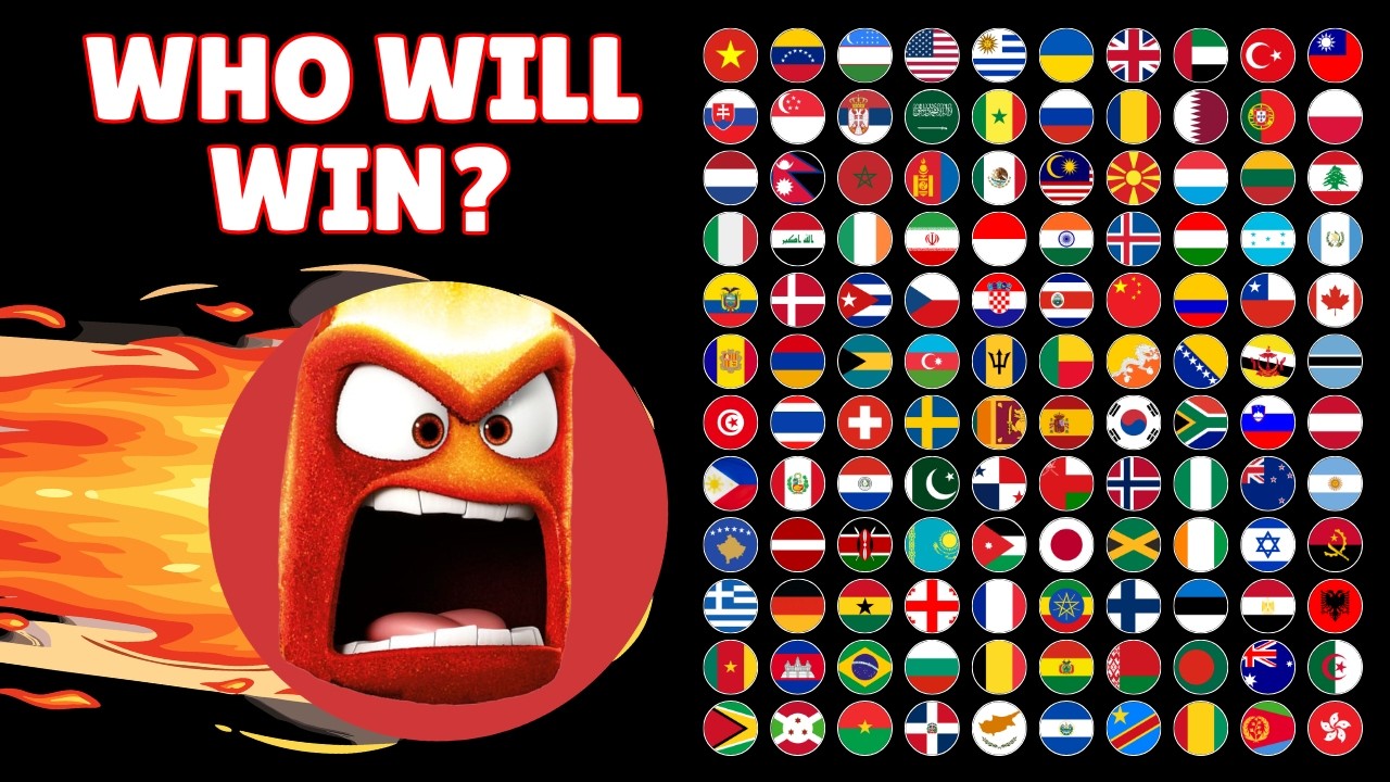125 Countries VS Angry Ball Marble Race