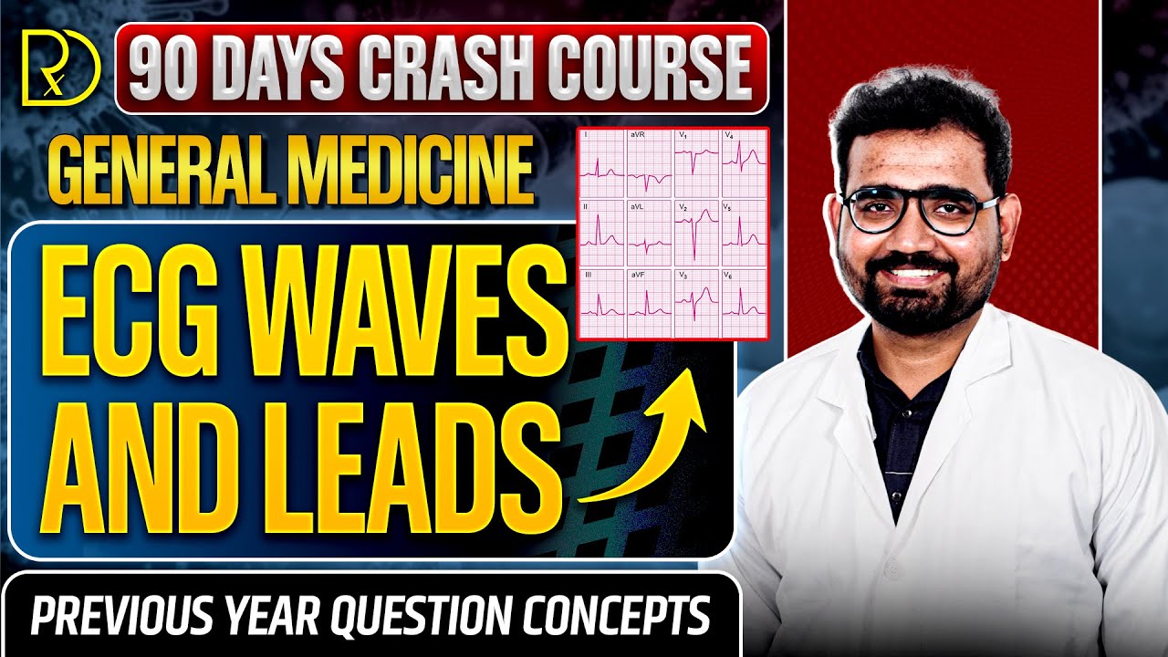 90 Days CRASH COURSE -GENERAL MEDICINE-ECG WAVES AND LEADS-Dr.Vikram C 