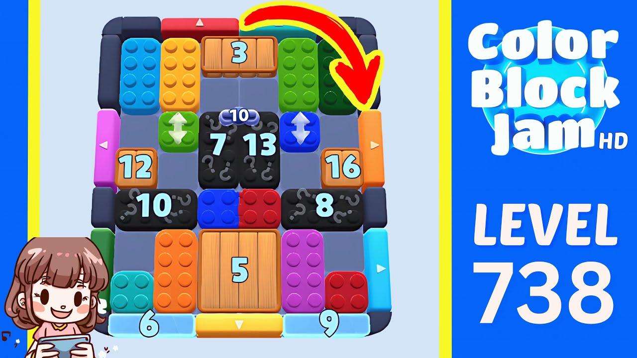 Color Block Jam Level 738 Solution Walkthrough