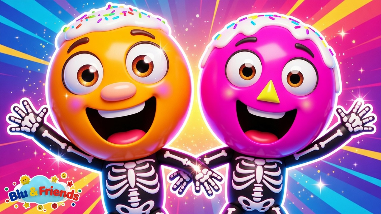 Five Little Skeletons Jumping on the Bed 💀🎶 | Fun Counting Song for Kids - Nursery Rhymes for Kids