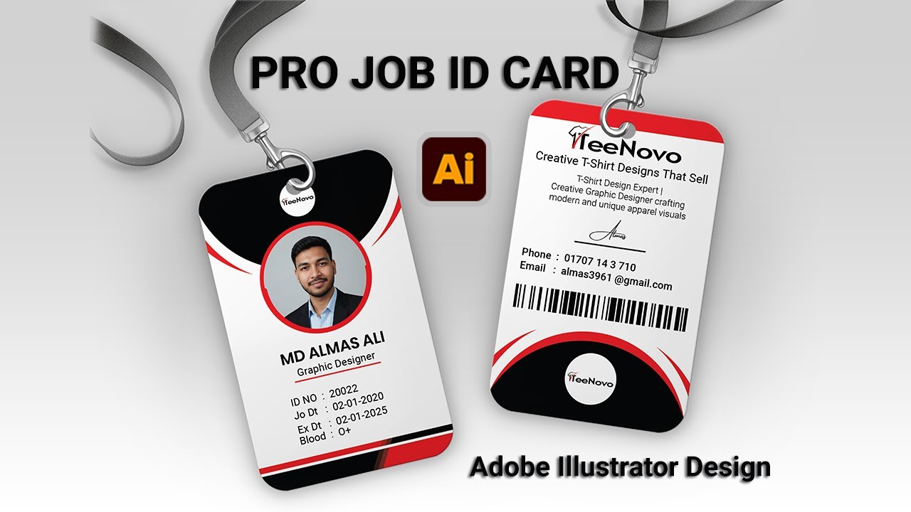 Professional Job ID Card Design Bangla | Illustrator Tutorial