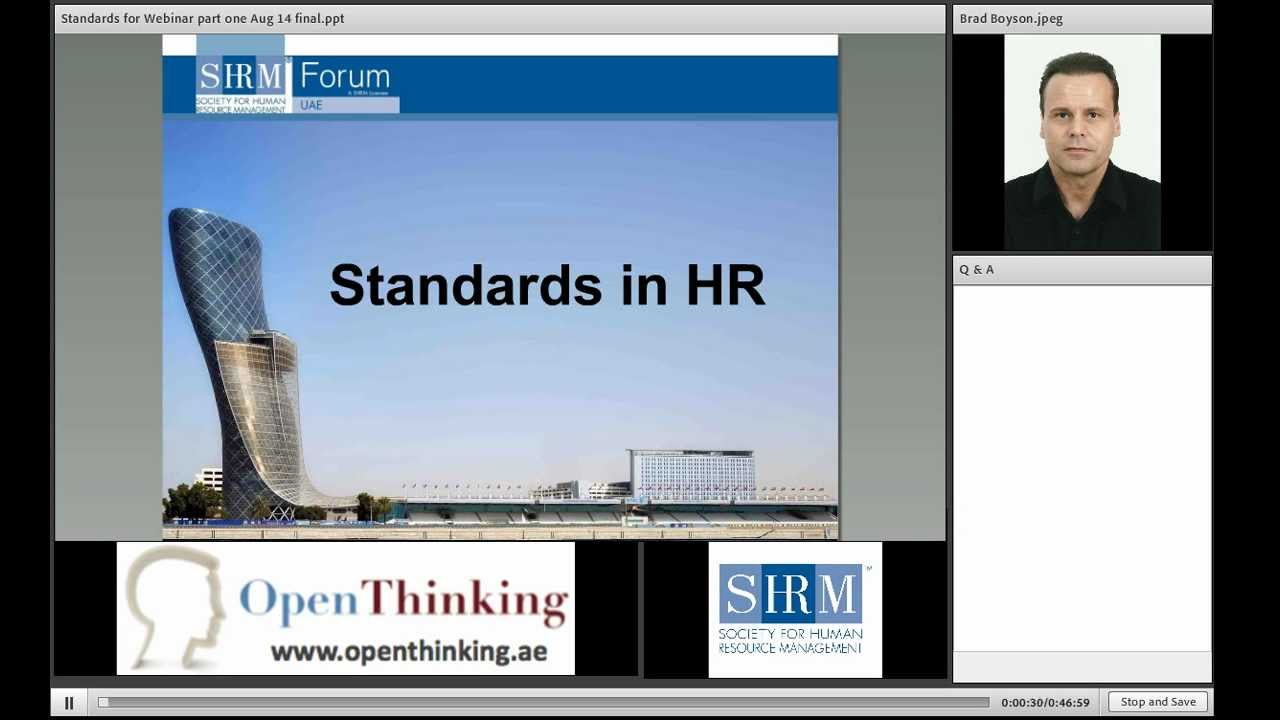 HR Standards - SHRM Middle East - Webinar Part 1