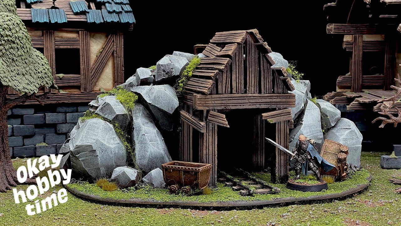 Crafting a miniature mineshaft entrance | Tabletop terrain