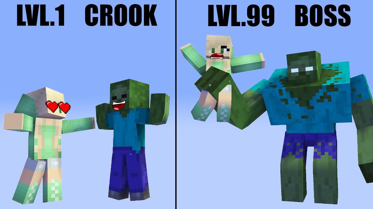 Lv.1 Crook vs Lv.99 Boss (12)- Minecraft Animation