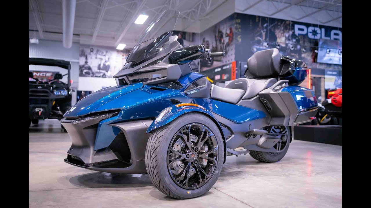 2024 Can-Am&reg; Spyder RT Limited Dark Wheels in Petrol Metallic Walkaround