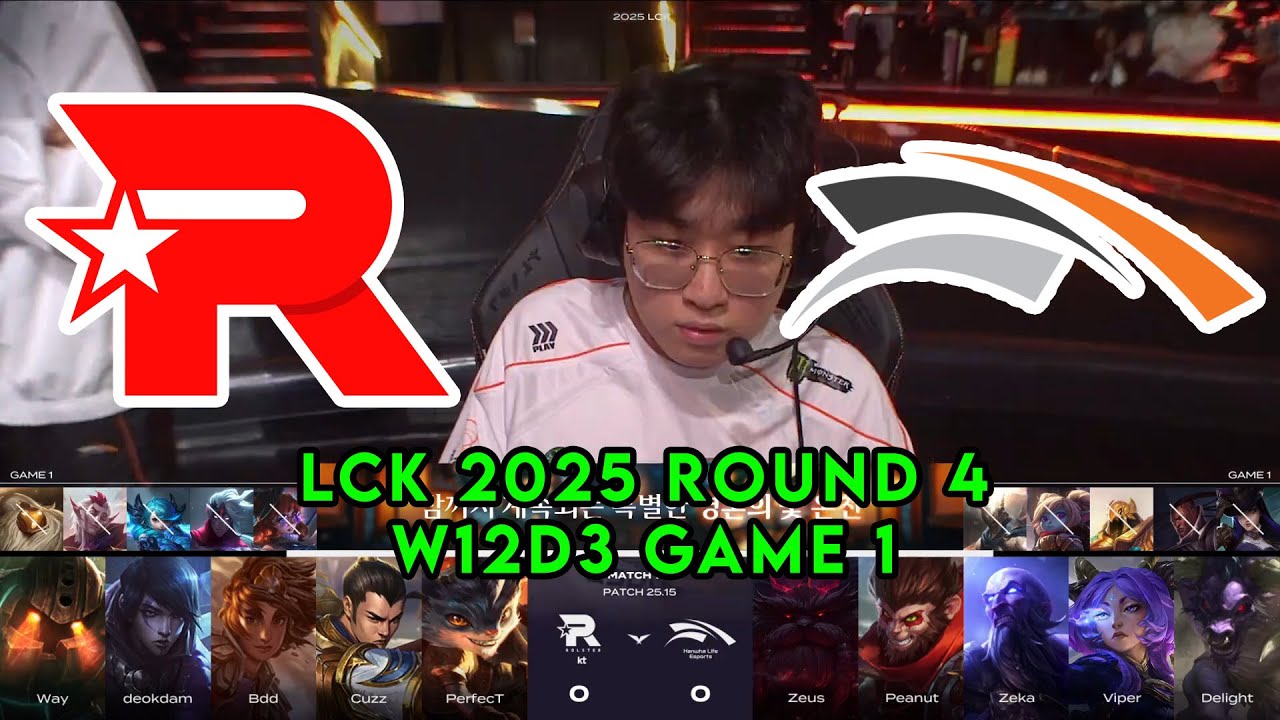 KT vs HLE Game 1 | LCK 2025 Round 4 Week 12 Day 3 | KT Rolster vs Hanwha Life G1
