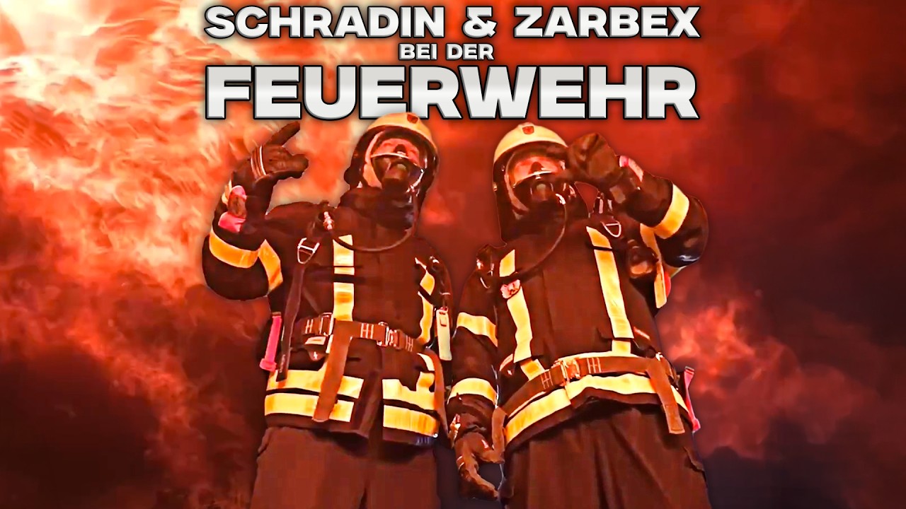 SCHRADIN und ZARBEX machen PRAKTIKUM bei der FEUERWEHR FRANKFURT🚨👩🏻&zwj;🚒 mit ATEMSCHUTZ im FEUERRAUM🔥😱