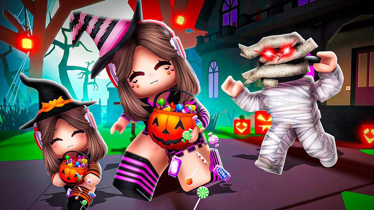 Baby Riley's First HALLOWEEN In Roblox Brookhaven!