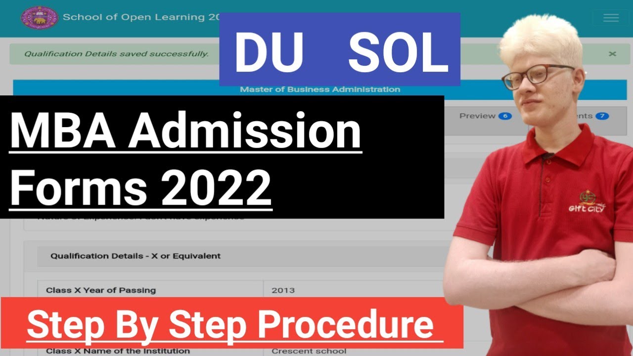 How To Fill DU SOL MBA Admission Form 2022 - Step By Step Procedure