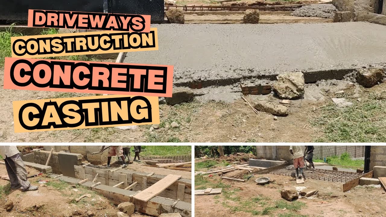 Building In Ghana Ep 77 // Driveways Construction Concrete Casting // Phase 1