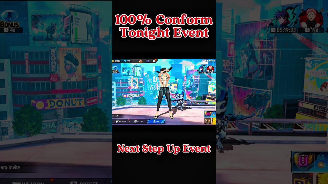 Tonight Event 100% Conform🔥 || Next Step Up Event || Ff New Event 