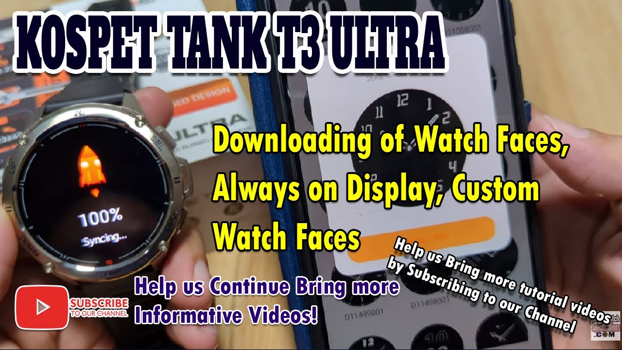 KOSPET TANK T3 ULTRA SMARTWATCH - Downloading of Watch Faces, Always on Display, Custom Watch Faces