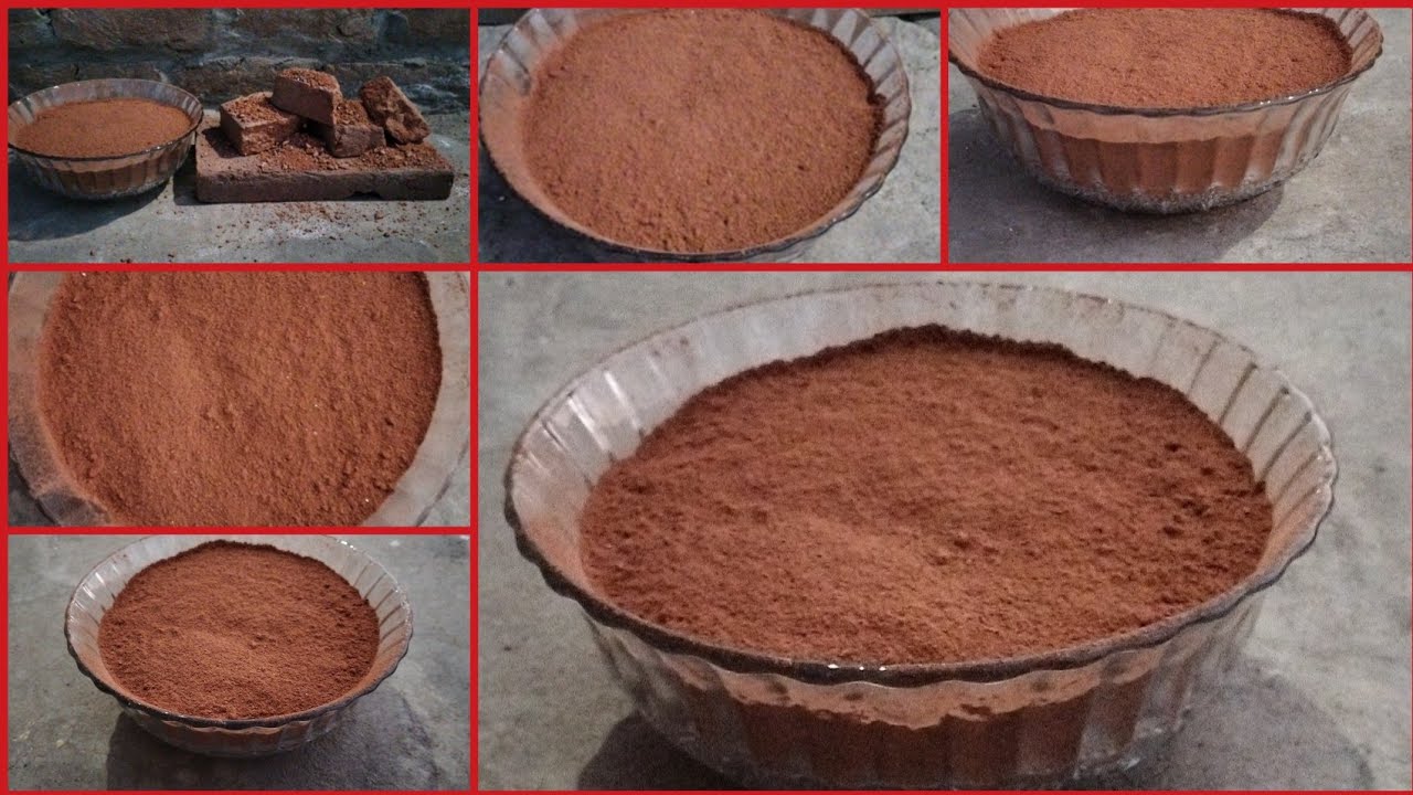 DIY:-How to make  red soil/dirt at home | making red dirt from bricks at home | #gigglyASMR