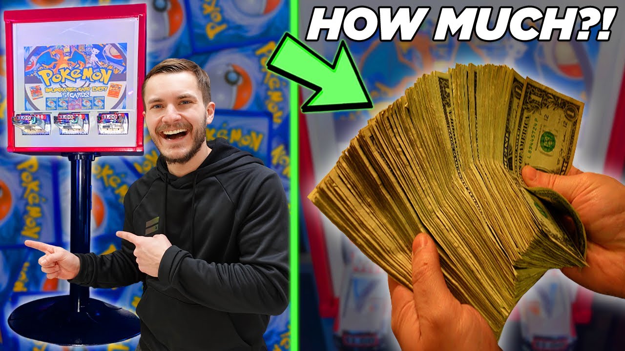 Collecting Money From Our POKEMON Card Vending Machine!