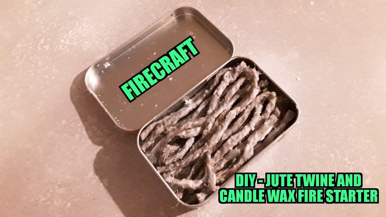 Firecraft DIY fire starters made with jute twine and candle wax simple yet effective tinder starter
