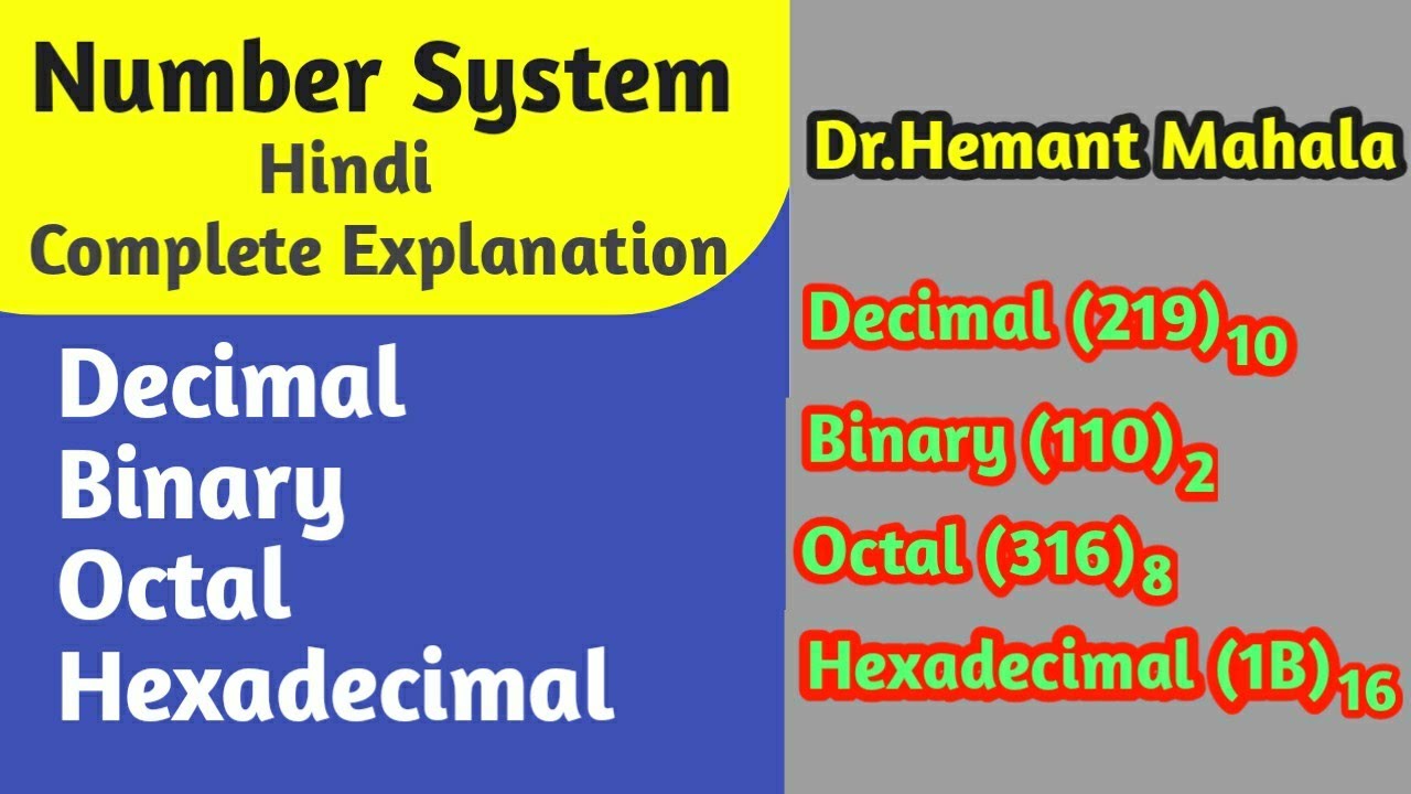 Number Systems Introduction - Decimal, Binary, Octal & Hexadecimal | Hindi Explanation