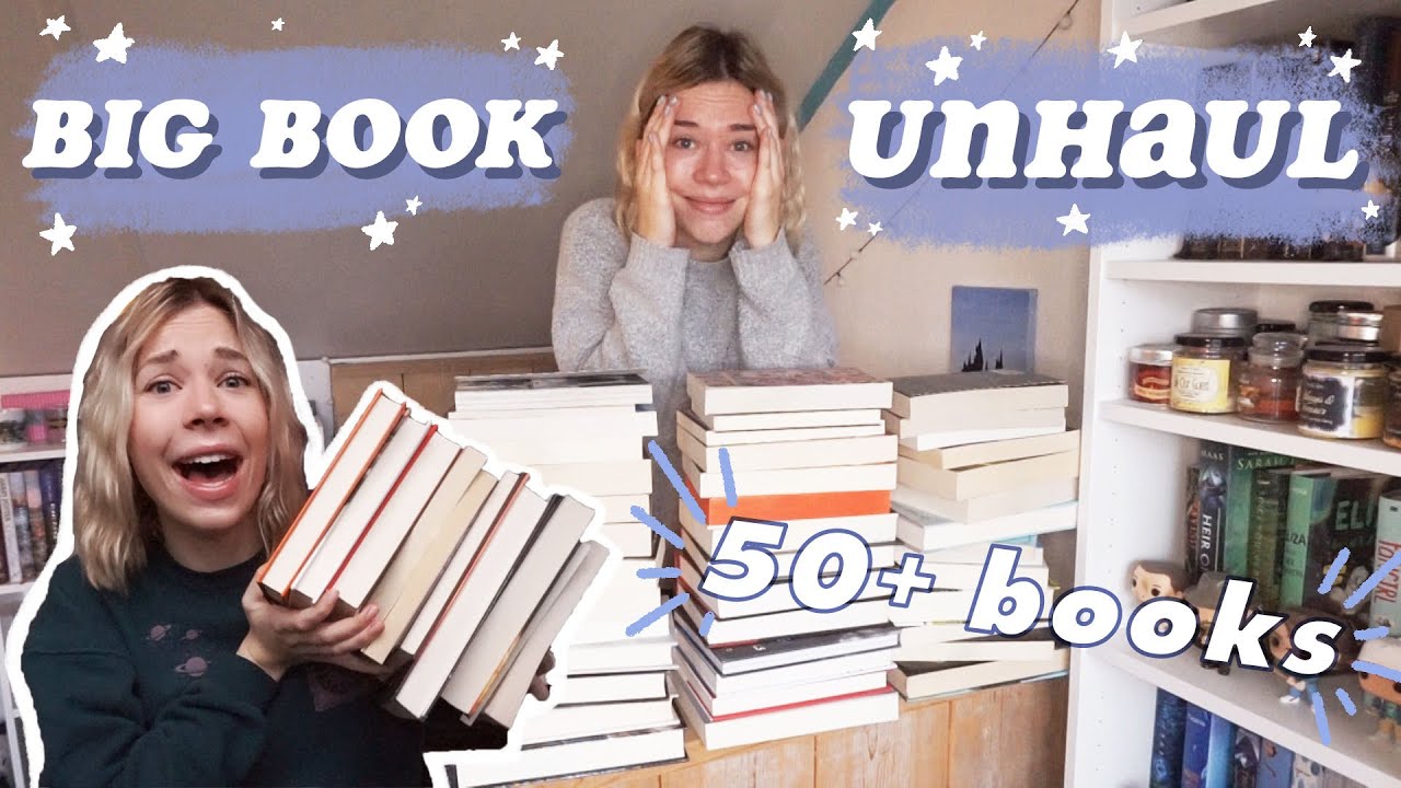 UNHAULING 50+ BOOKS 😳🙃 i have a problem...