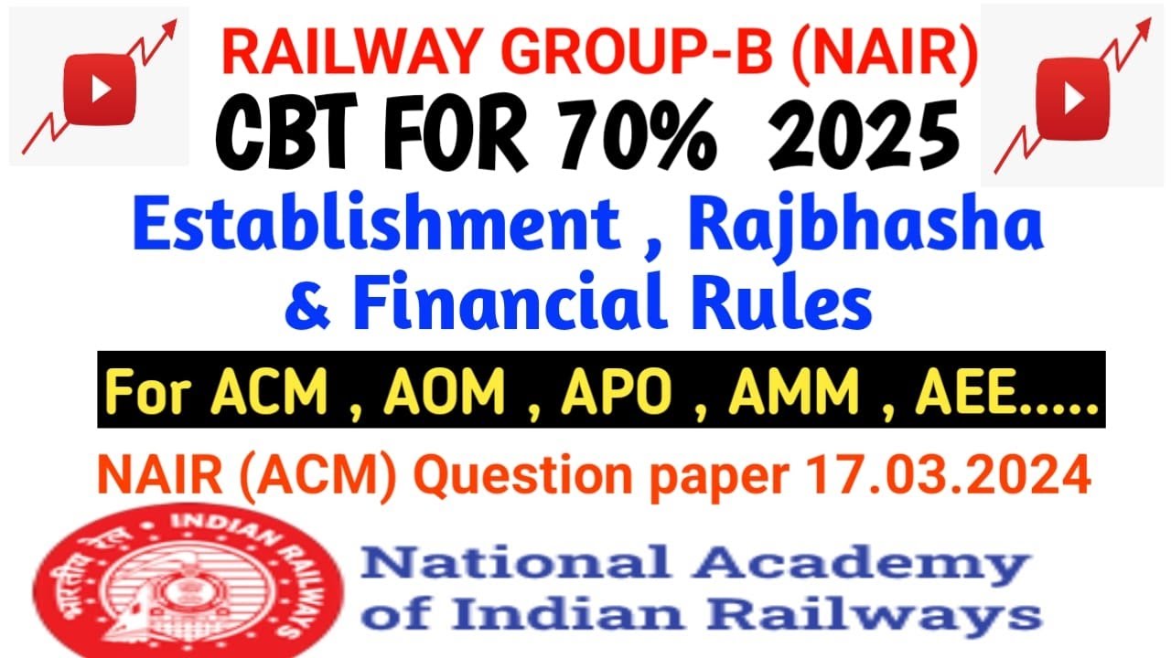 NAIR GROUP B QUESTION PAPER (ACM) ESTABLISHMENT,FINANCIAL & RAJBHASHA RULES DEPARTMENTAL LDCE GDCE