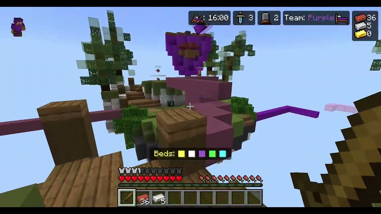 Minecraft 4th win on bedwars i almost died