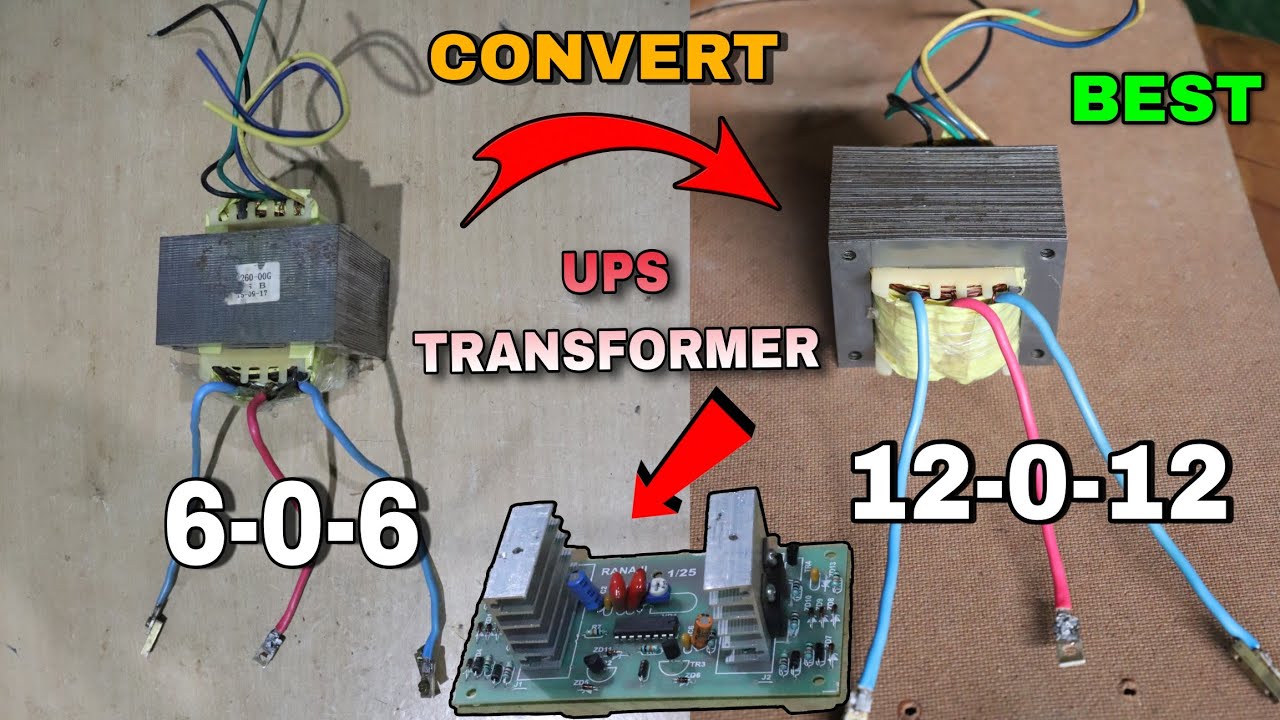 Convert UPS 0 6 Transformer To 12 0 12 Transformer,   Best For 200Watt Kit.