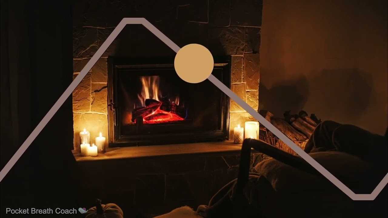 Calming Breathing Exercise by Cozy Fireplace (4-6 Breathing)