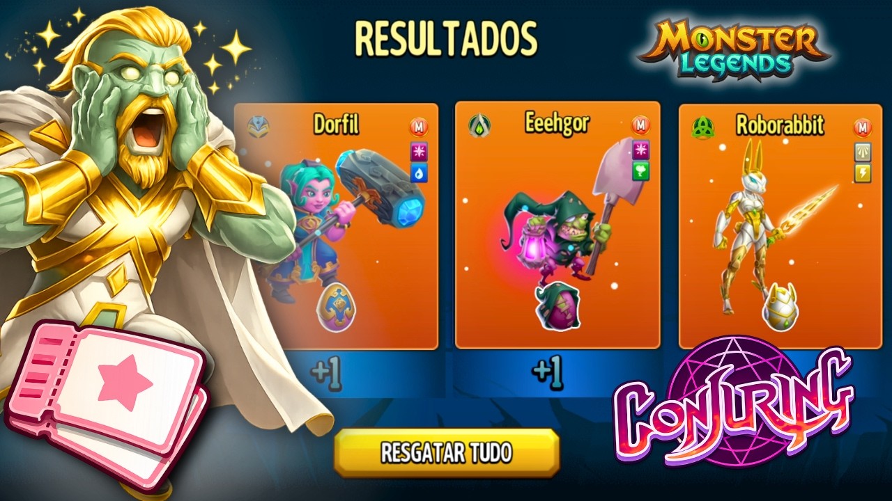 MUITA SORTE! 😱🍀LIBEREI A CONJURAÇÃO E GANHEI MUITO MÍTICO NOVO! Monster Legends Ep15