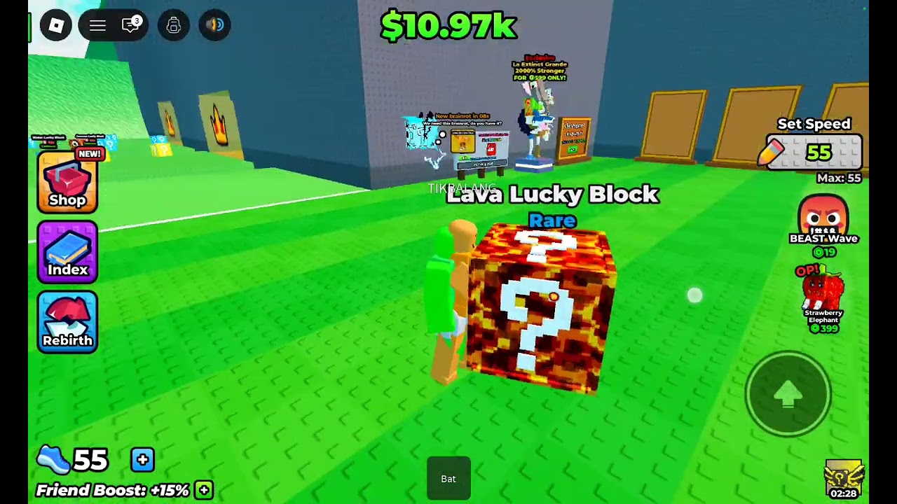 Playing with fruit friends escape tsunami for Lucky block