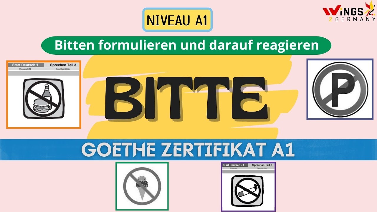 BITTE | Verboten | Goethe A1 Sprechen Teil 3 | Essen und Trinken, Eis essen, Rauchen, Parken