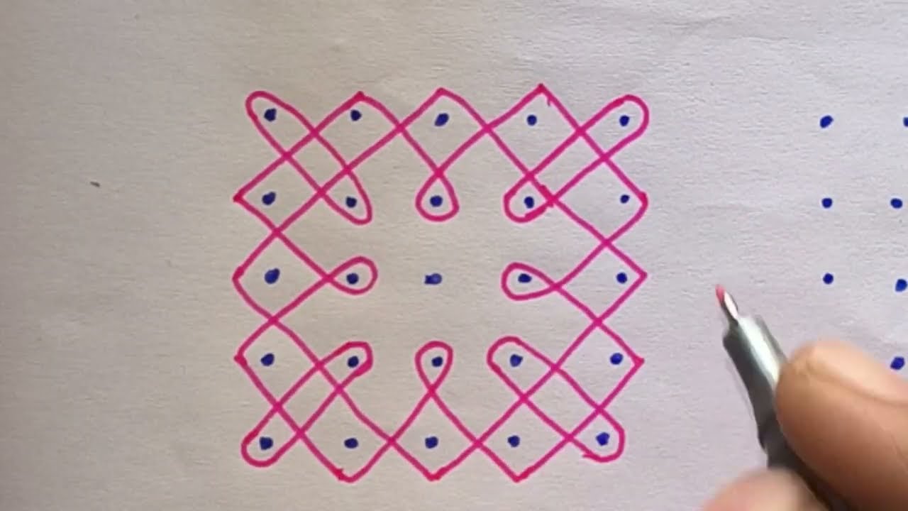 5×5 dot easy sikku kolam||10 beautiful muggulu for daily use||DEVI KOLAM