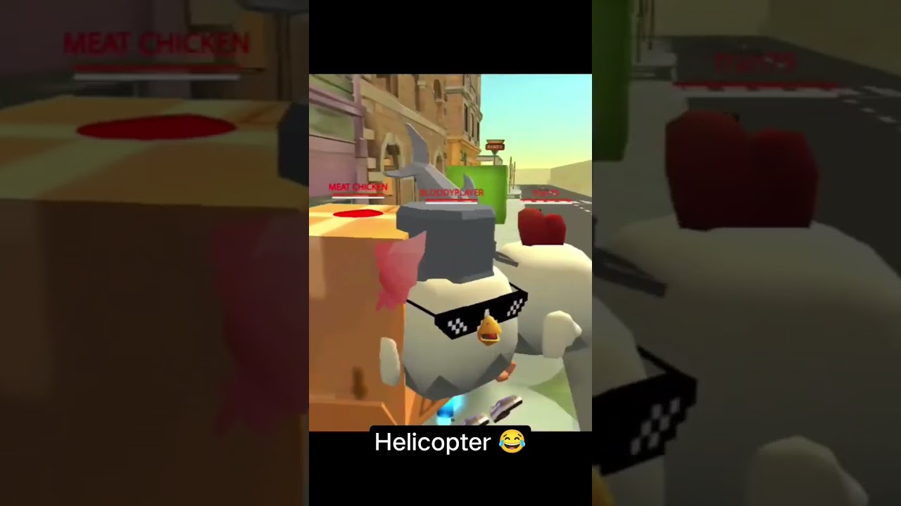 Helicopter 😂 || #chickengun #funny #shorts