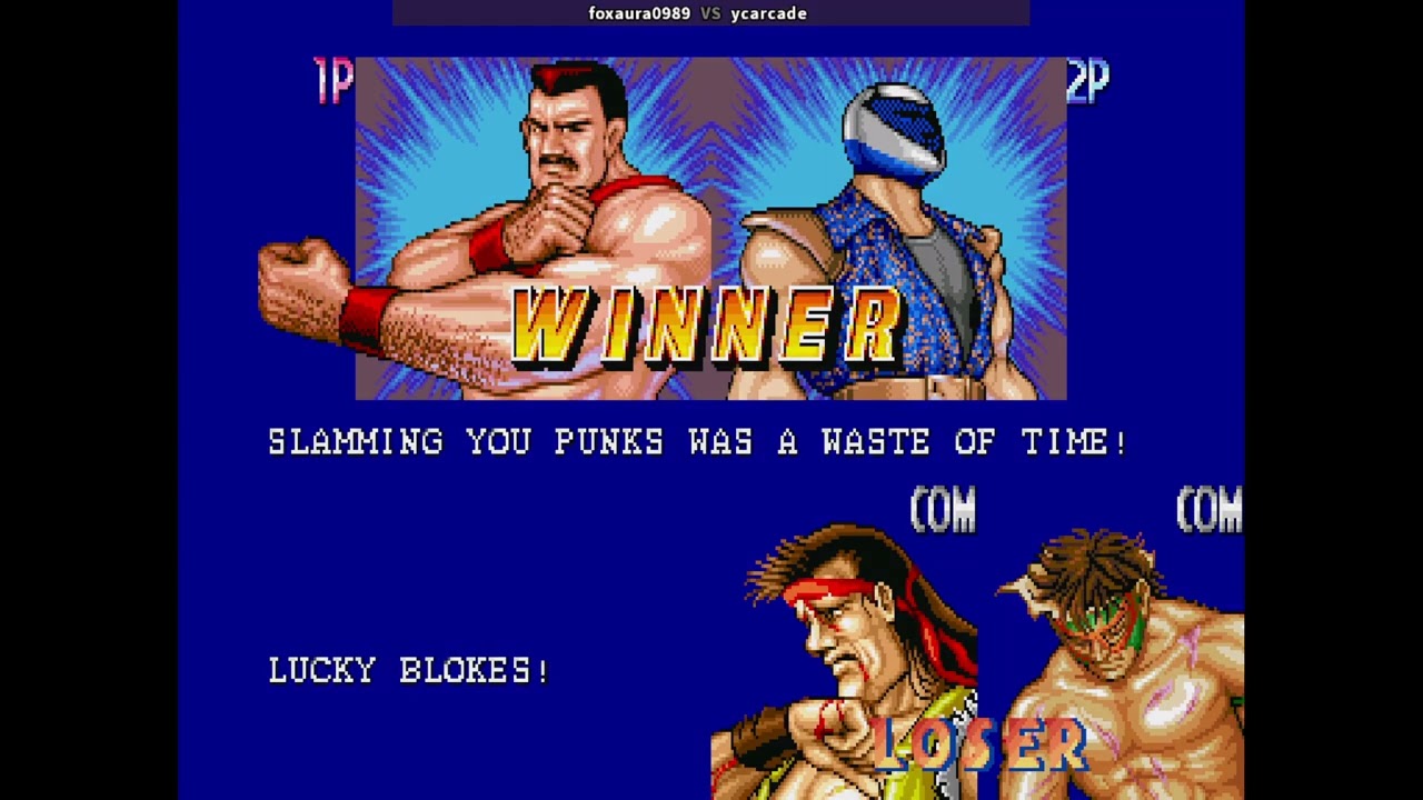 Slam Masters | foxaura0989 VS ycarcade | 🇰🇷🇰🇷 Fightcade CPS1 CAPCOM SLAMMAST Saturday Night