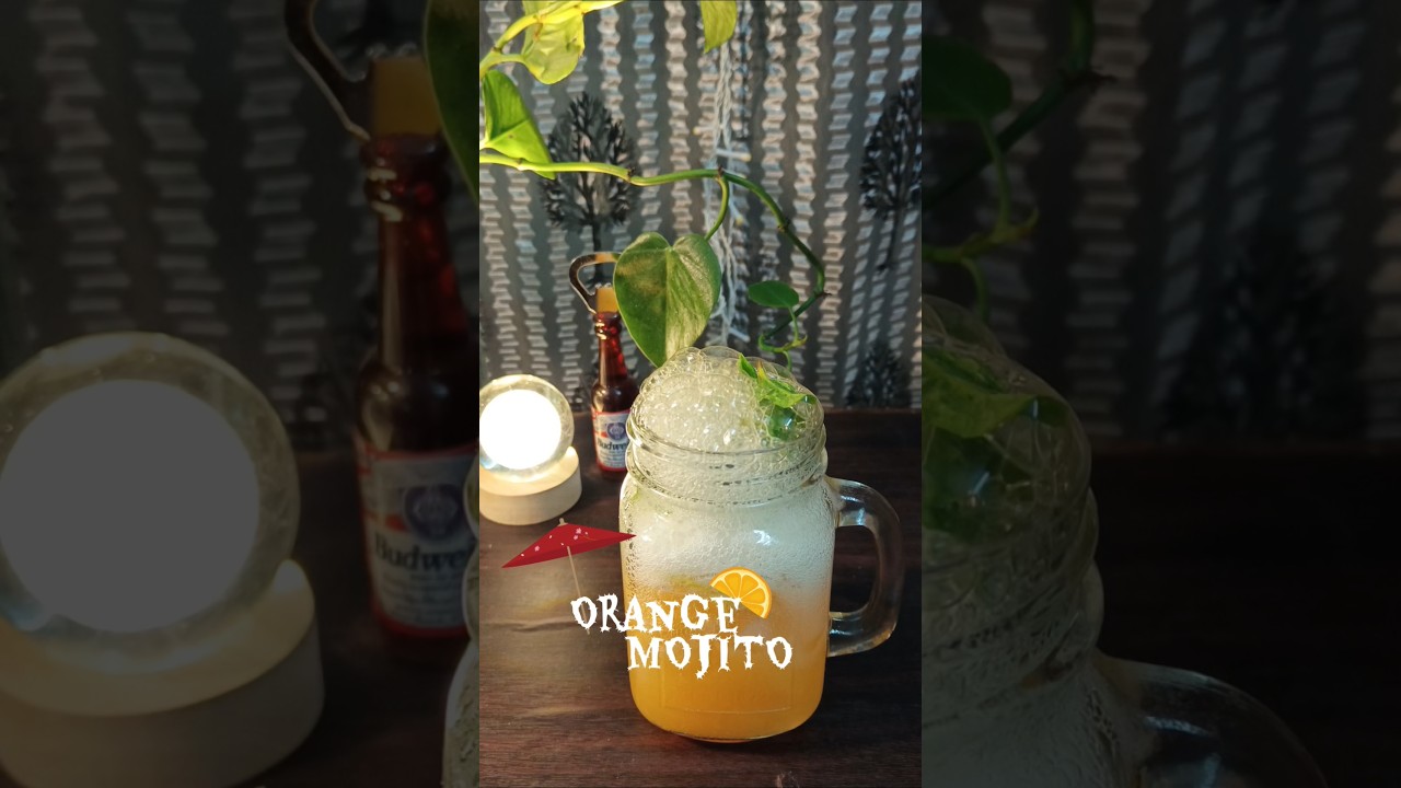 Orange mojito  #mojito #cocktail #easyrecipe #trending #youtubeshorts #youtube #shorts #shortvideo