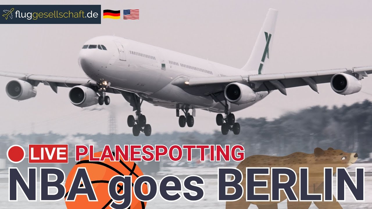 NBA Special Arrivals: Planespotting LIVE 🐻 Berlin (BER) Flughafen LIVE | Mo. 12.Jan.2026 #livestream