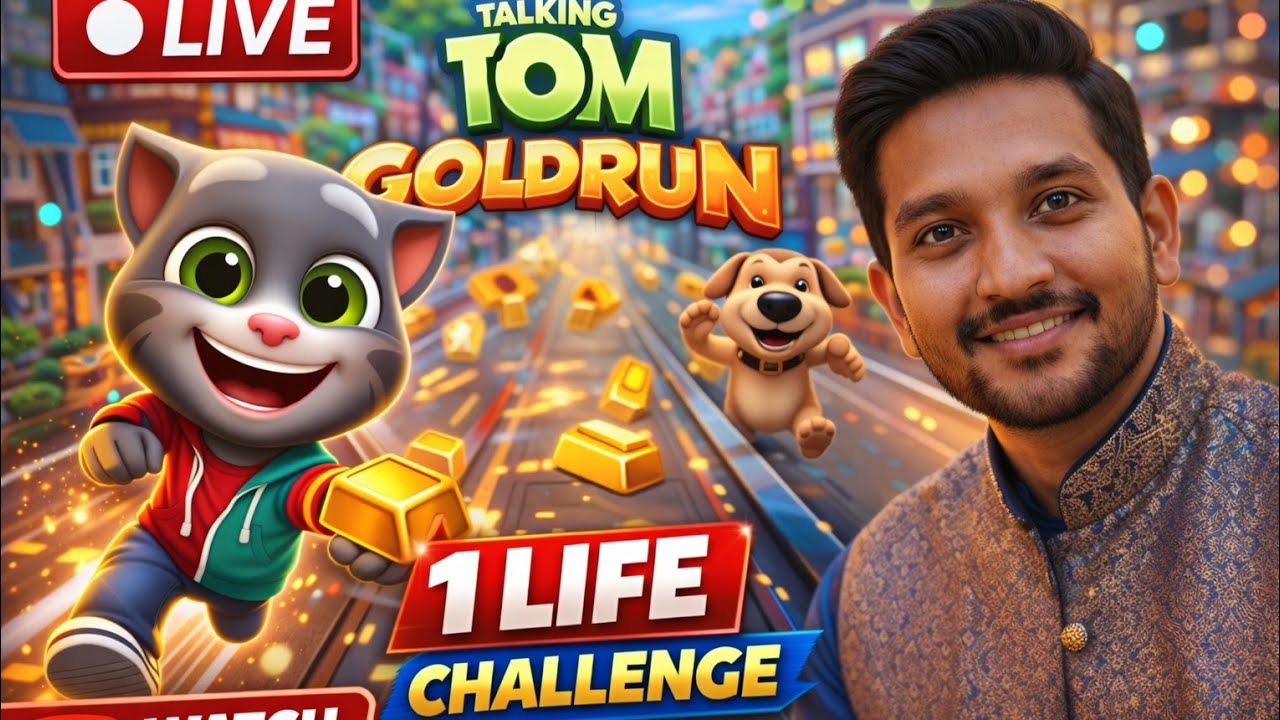 🔴 LIVE Talking Tom Gold Run | 1 Life Only 🔥
