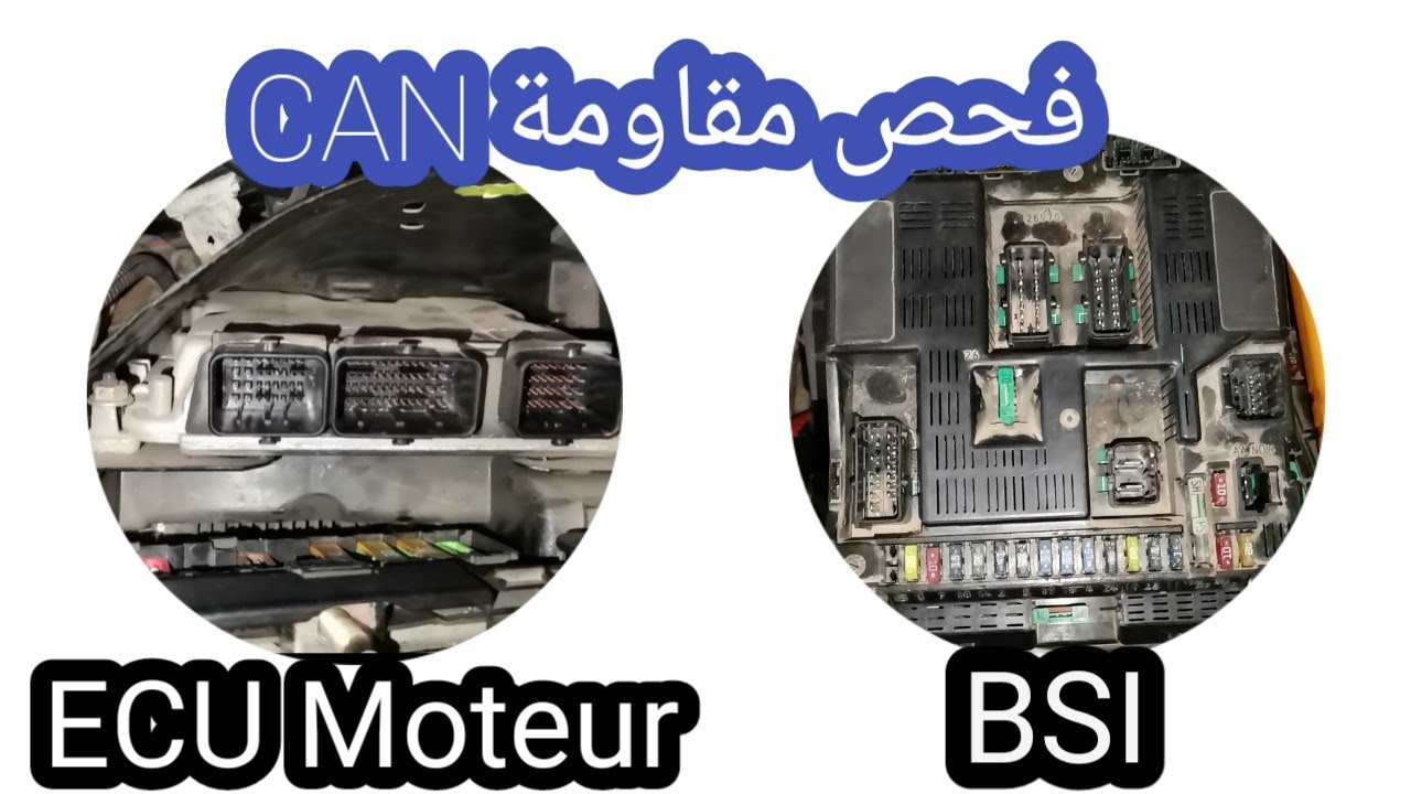 réseau CAN: Contrôle des résistances de terminaison du BSI et calculateur de gestion moteur.