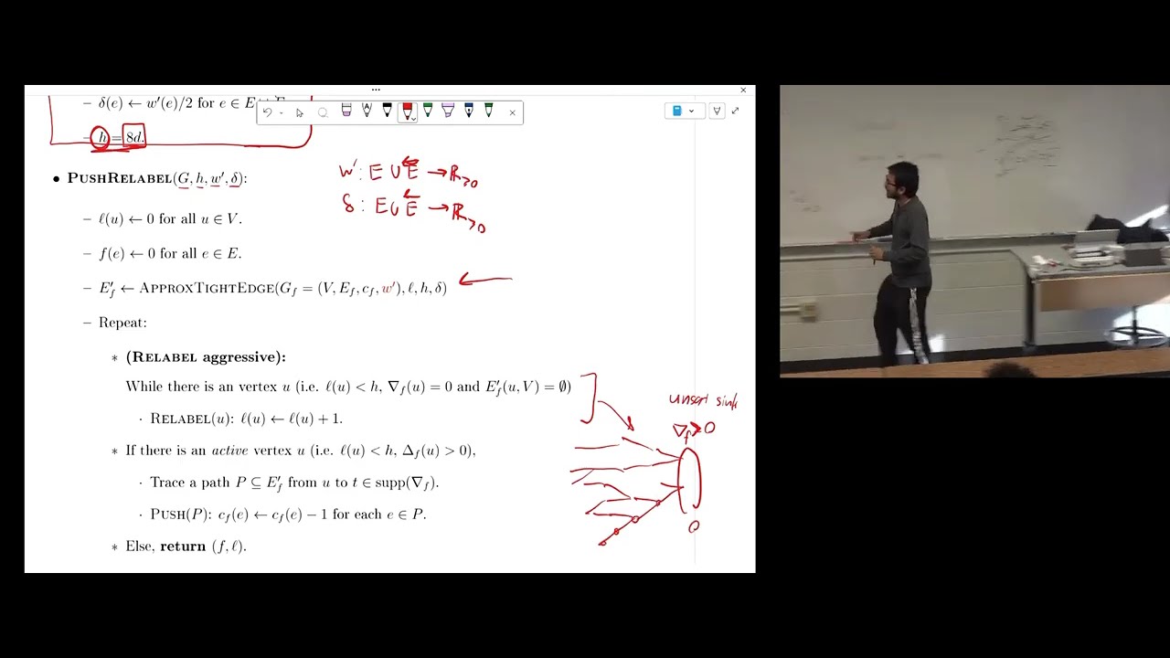 Lecture 29: Combinatorial Max Flow in n^2 Time (Part 2): Relabel-Aggressive Push Relabel