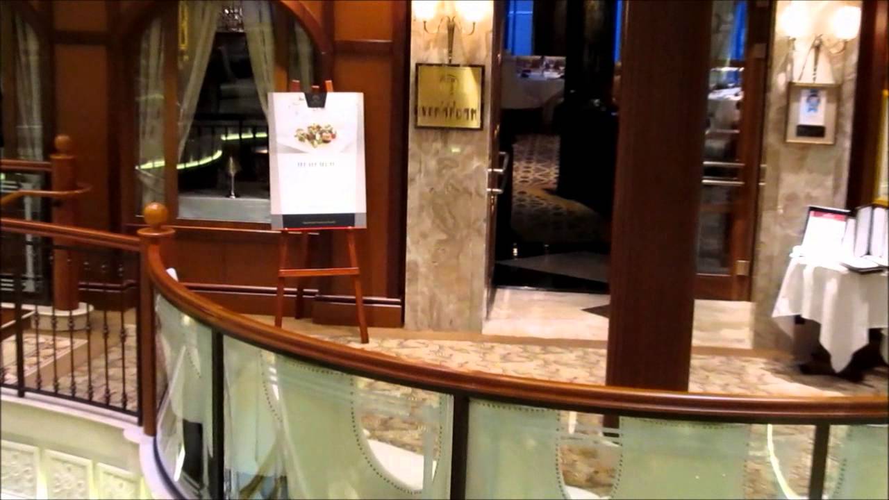 On board Cunard's ms Queen Elizabeth ~ Grand Lobby & Linley marquetry panel